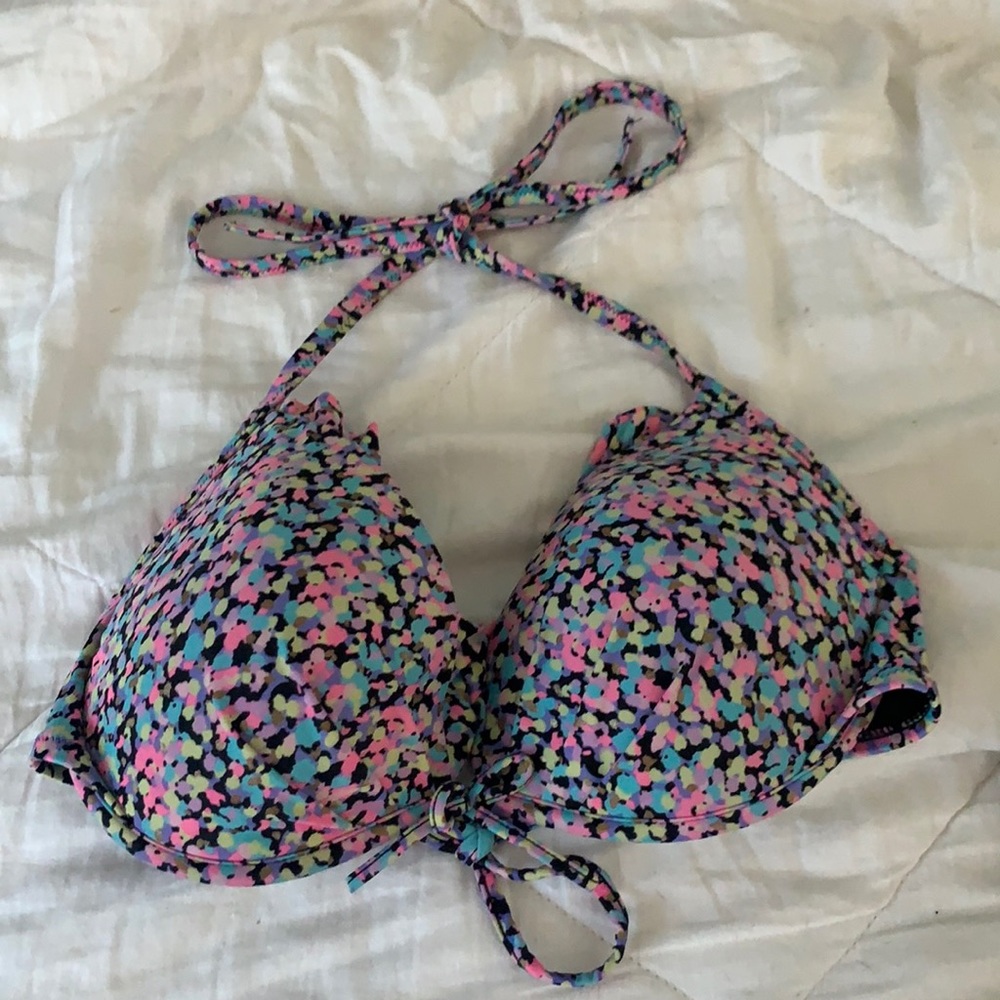 Black floral Victoria secret bikini top